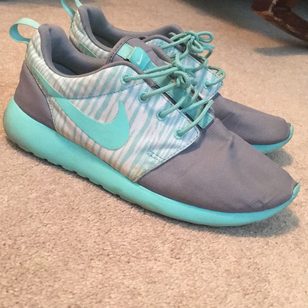 NikeiD Roshe Runs Teal and Grey